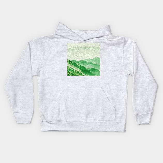 Tropical Green Mountains Oil Effects 3 Kids Hoodie by peachesinthewild